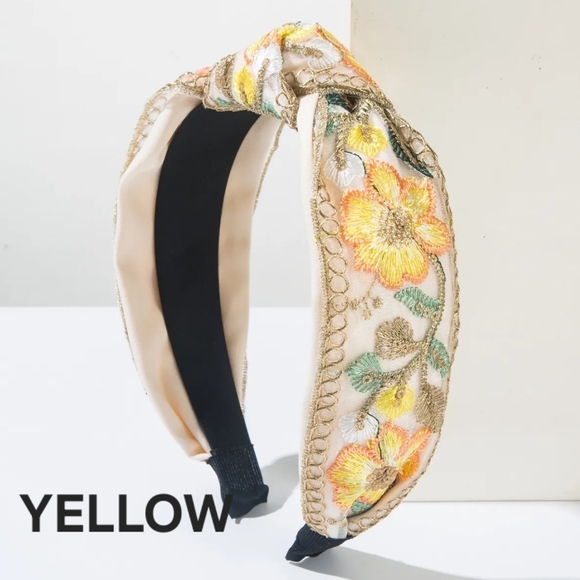 Colorful Floral Embroidered Headbands - Picture 6 of 15